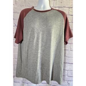 George Gray Burgundy Raglan Short Sleeve Men's Shirt XL